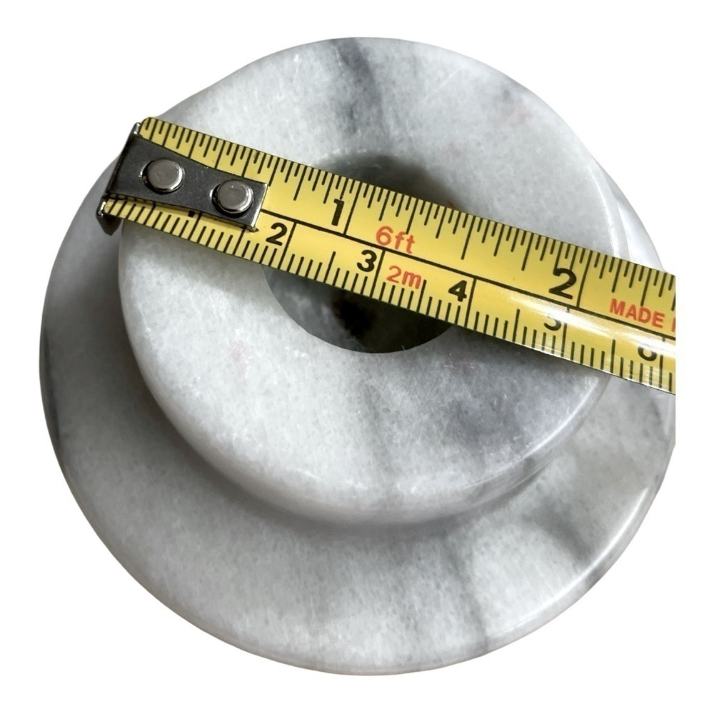 White Marble Vintage Candle Holder Heavy Stone Decor. Goodwood, Art Classic Chic - Picture 7 of 8